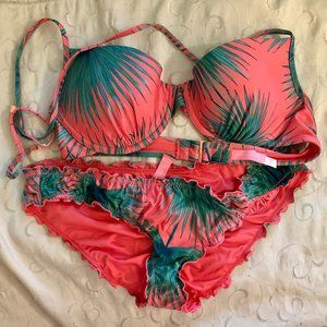 Victoria's Secret Pink Palm Two Piece Bathing suit